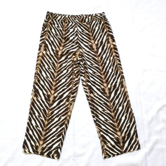 Calvin Klein Wide Leg Pants Size M High Waist Relaxed Pockets Pull On NWT - Picture 1 of 11